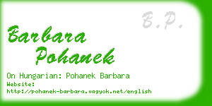 barbara pohanek business card